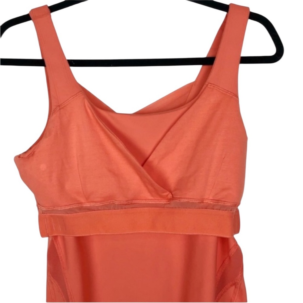 LULULEMON Rise & Fold coral criss cross mesh strap tank top size 6 - Picture 6 of 10